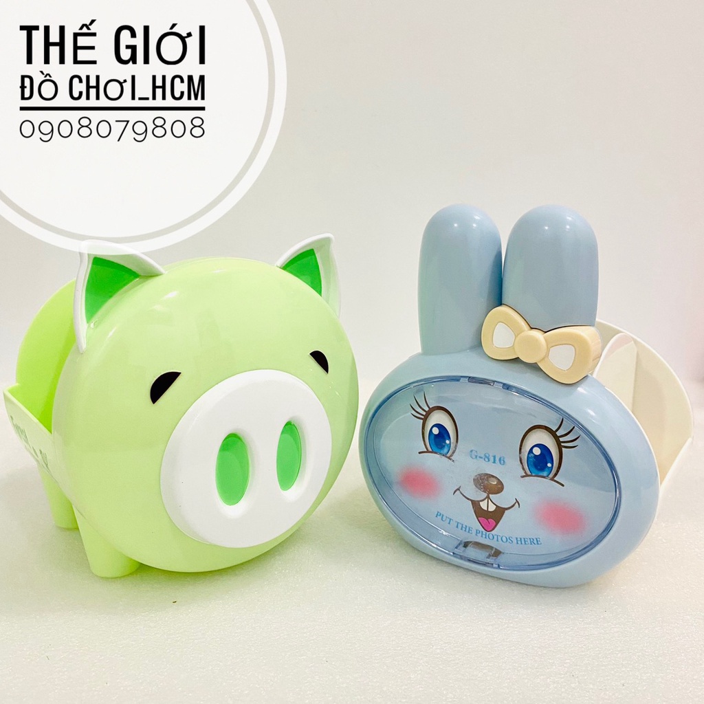 [4 NGĂN-SIÊU TO ] Ống cắm bút để bàn chú heo con/chú thỏ con dễ thương cho bé dùng cắm viết, thước, đồ đựng bút viết học