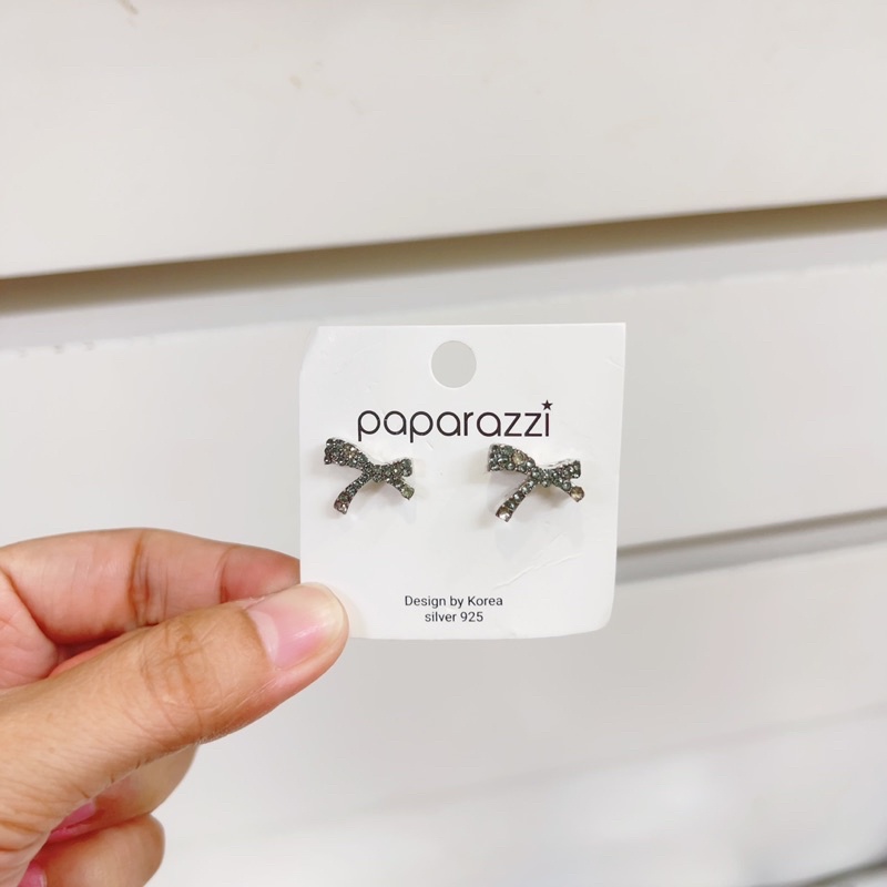 bông tai hình chiếc nơ đính đá hàn quốc khuyên tai dễ thương tiểu thư