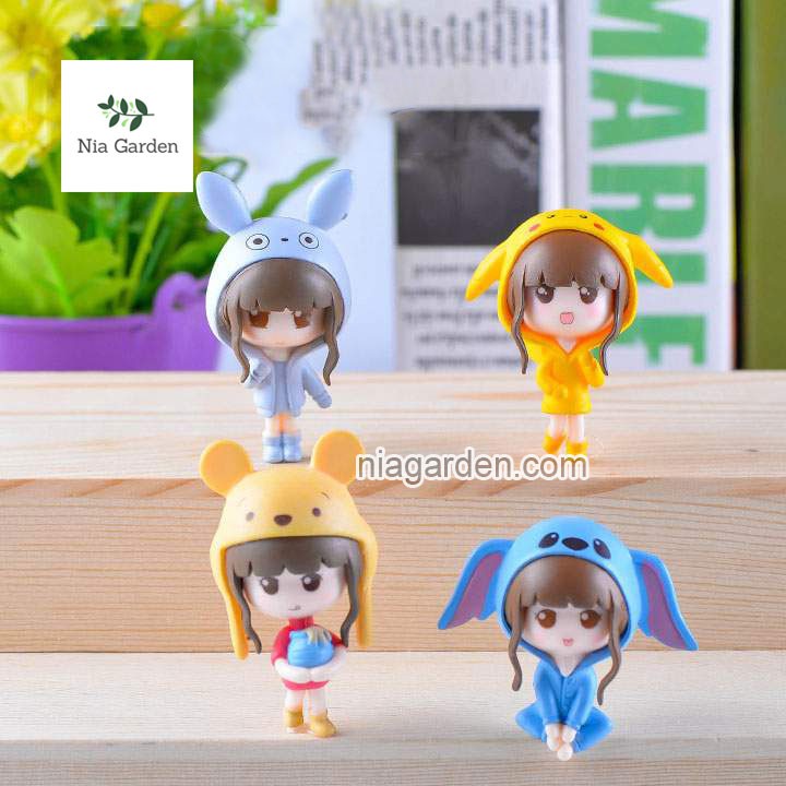 Mô hình trang trí mini, cosplay gấu Pooh, Stich, Pikachu, Totoro - N5