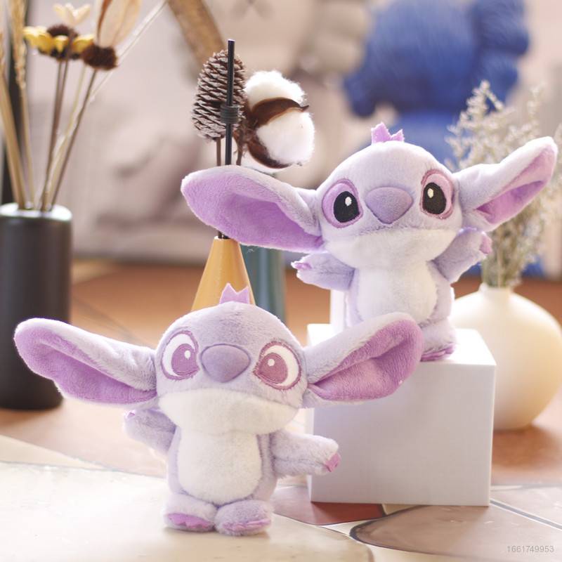 Móc Khóa Hình Stitch Nhồi Bông Màu Tím Dễ Thương