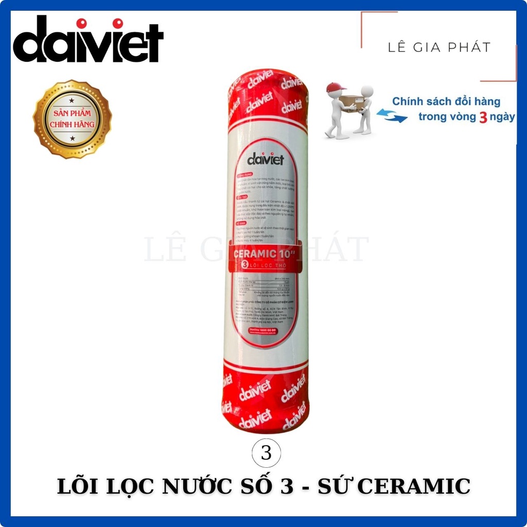 [Chính Hãng] Lõi Lọc Nước Số 3, Lõi Sứ CERAMIC -  Đại Việt