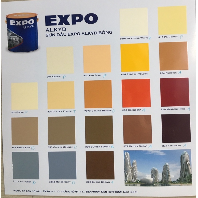 Sơn dầu Expo Alkyd Bóng, nhiều màu sắc, 3 lít - Hàng chính hãng