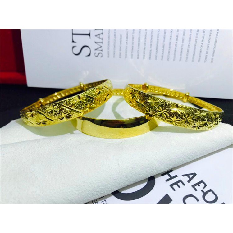 Lắc tay Mạ vàng 24k nữ trơn không tram khắc