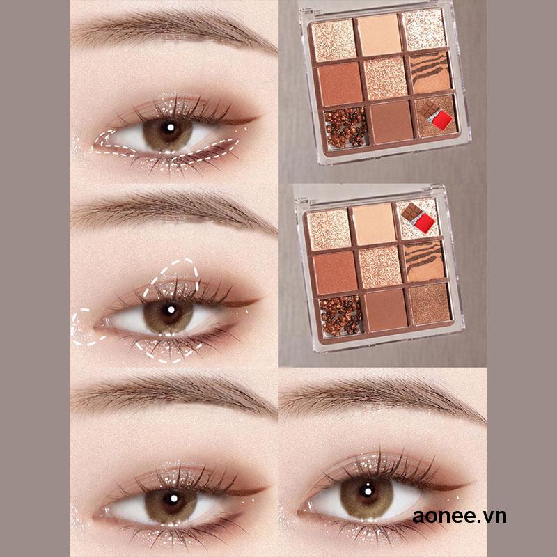✨✨Bảng phấn trang điểm mắt 9 màu sắc ánh ngọc trai lấp lánh thời trang