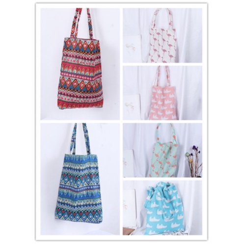 Túi Tote Đeo Vai Bằng Vải Lanh Cotton Cổ Điển Đi Biển Du Lịch Mua Sắm