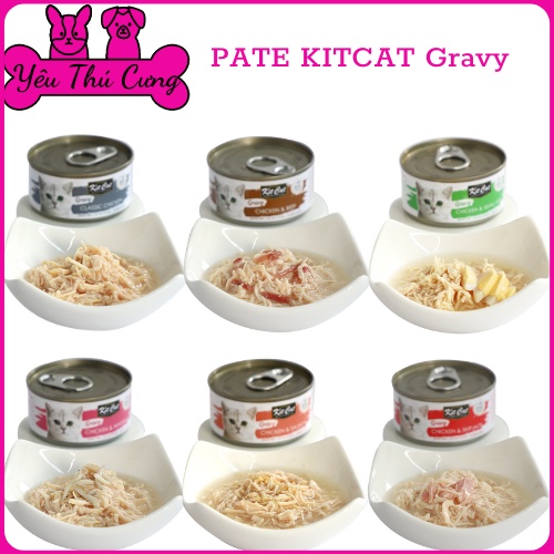 Pate Kitcat Gravy cho mèo dạng sốt - lon 70g-YEUTHUCUNGDAKNONG