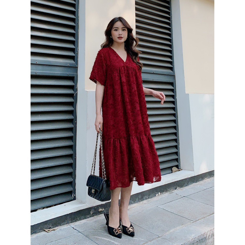 Đầm Suông Dài Rộng MICHI House Váy Xuông Thiết Kế Cổ Tim Ngắn Tay Freesize Thoải Mái, Bầu Mặc Cũng Xinh V952 | BigBuy360 - bigbuy360.vn