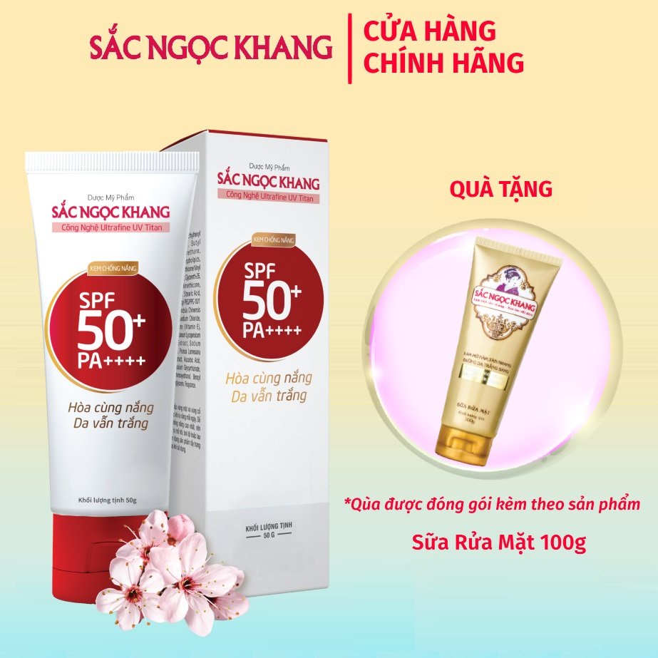 [Mã LT50 giảm 50k đơn 250k] Kem Chống Nắng Sắc Ngọc Khang 50g