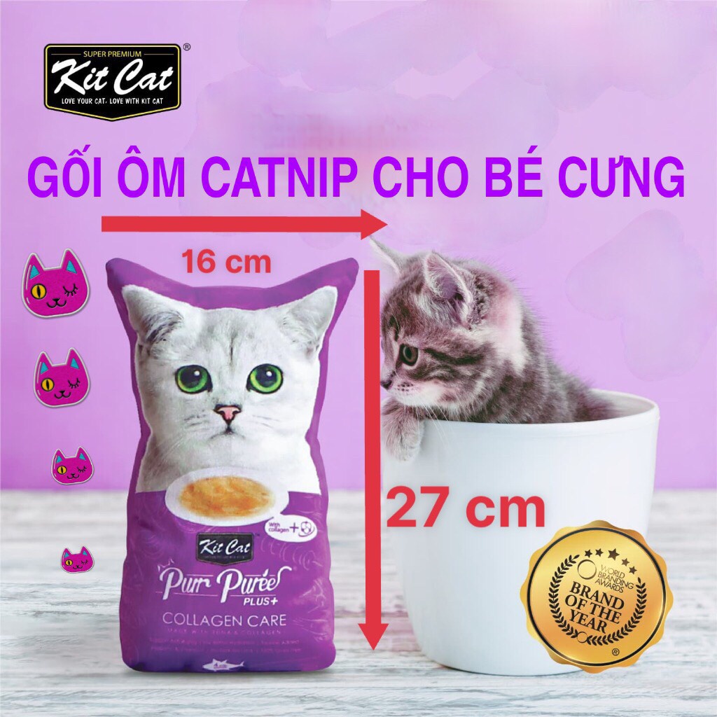 [SIÊU CUTE, HỖ TRỢ THƯ GIÃN] Gối ôm Kitcat có catnip cho mèo - phiên bản giới hạn