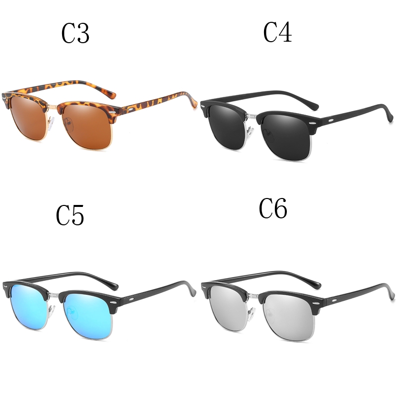 Polarized Men's Sunglasses Male Women's Wild Retro Classic Half Frame Outdoor Riding Fashion Sunglasses