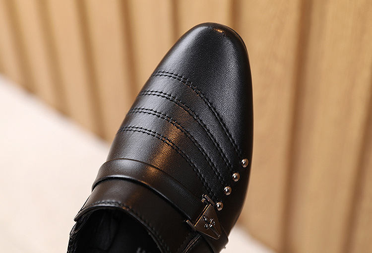 Giày da thời trang cho bé trai màu đen/trắng