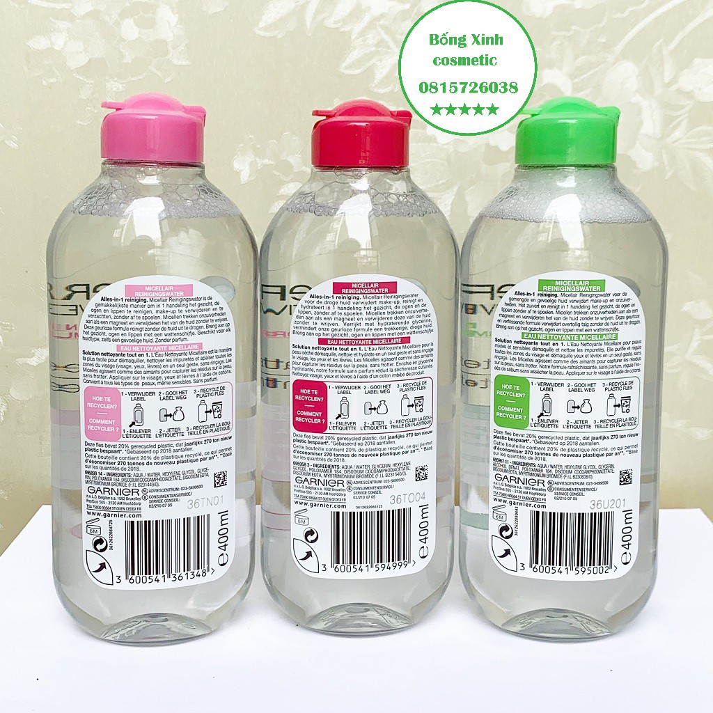 Nước Tẩy Trang GARNIER Pháp 400ml