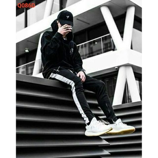 [FREESHIP HCM HN] QUẦN TRACK PANTS ĐEN PHỐI SỌC TRẮNG 4 KHÓA KÉO
