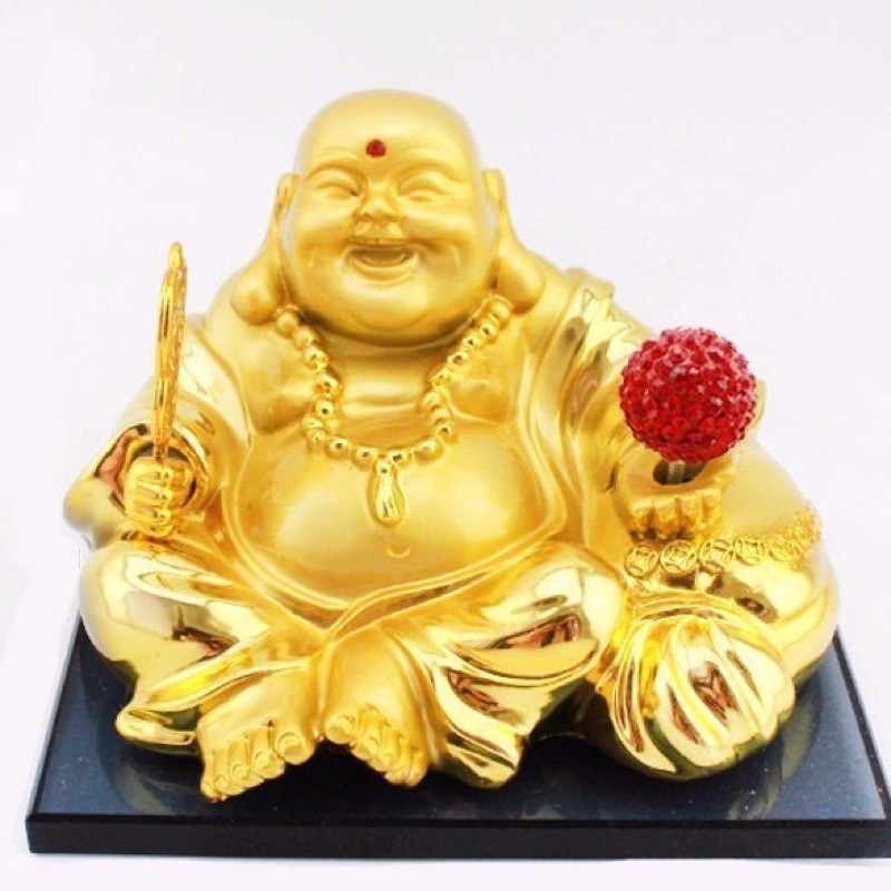 Phật Di Lạc Quả Cầu Đỏ Xoay Bằng Năng Lượng 🌞