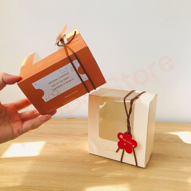 Hộp đựng bánh, kẹo, hộp giấy đựng thực phẩm, đựng quà kích thước 12x13x7cm - POPPY STORE
