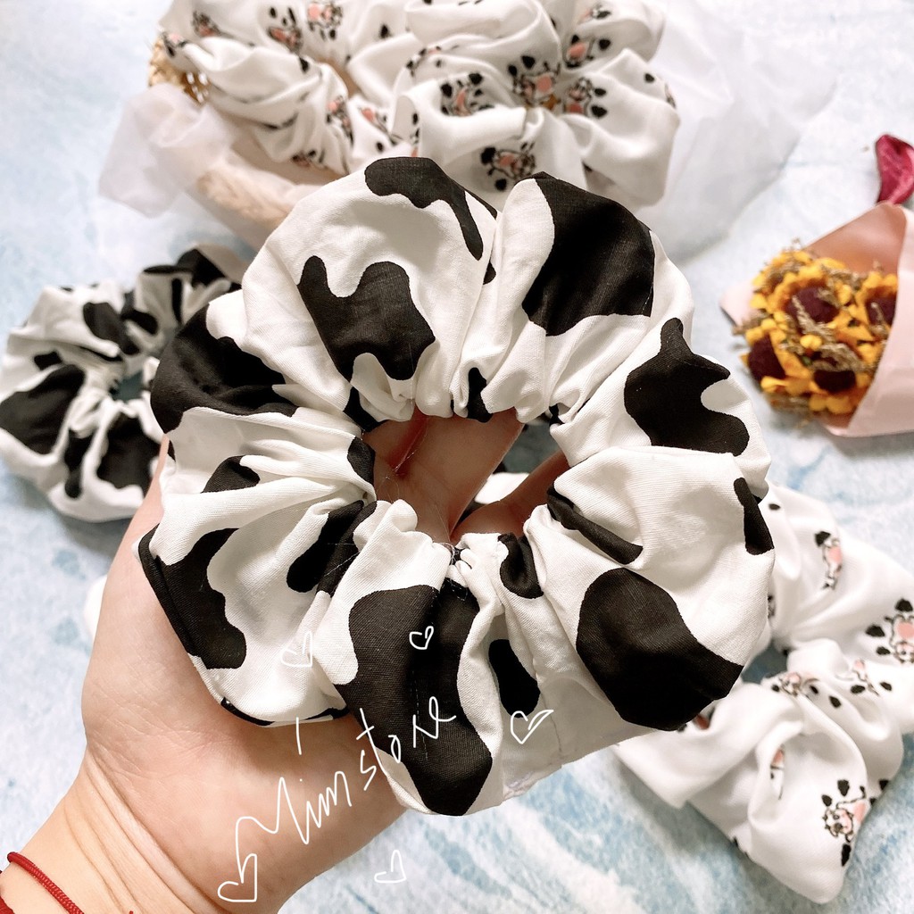 {Ảnh thật} SCRUNCHIES LỤA XỊN B&Ograve; SỮA, UNICORN PONY, KHỦNG LONG HOT TREND ULZZANG