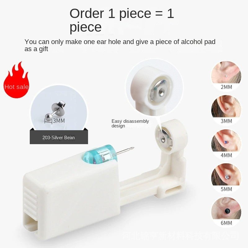 Bộ Khuyên Tai Xỏ Tự Động Bằng Thép Không Gỉ Sử Dụng Một Lần Phong Cách Mới