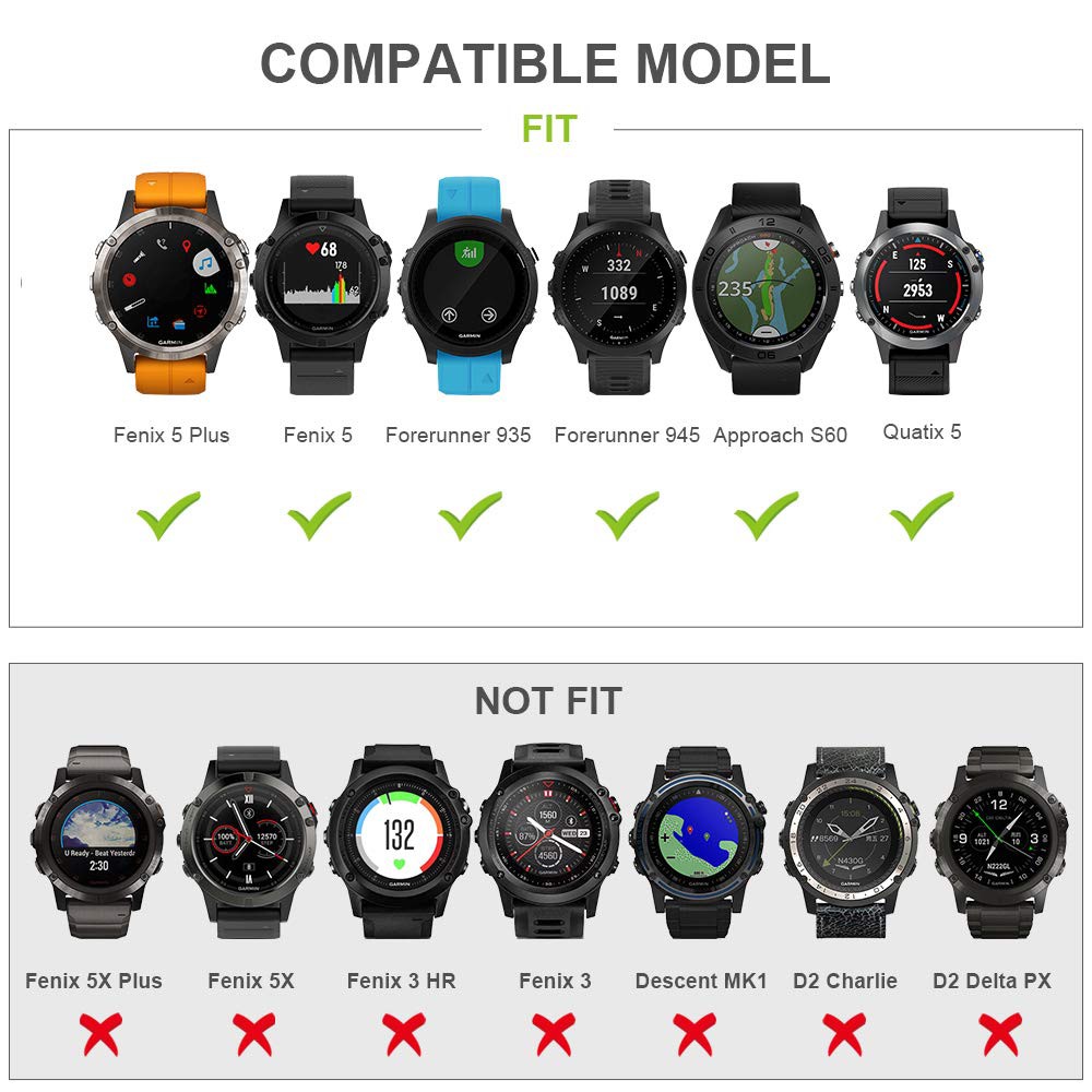 Dây đeo thay thế 22mm bằng silicon cho Fenix6/ Fenix6Pro/ Fenix 5/ Fenix 5 Plus/ Forerunner 935