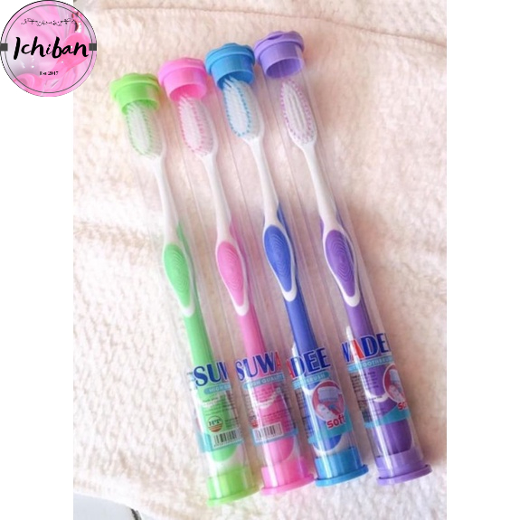 Combo 30 cây bàn chải đánh răng ống tròn Suwadee Thái Lan