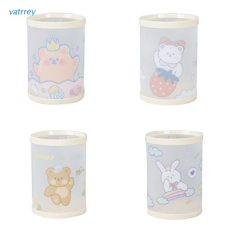 Ống đựng bút để bàn hình trụ họa tiết hoạt hình dễ thương cá tính làm quà tặng cho trẻ em