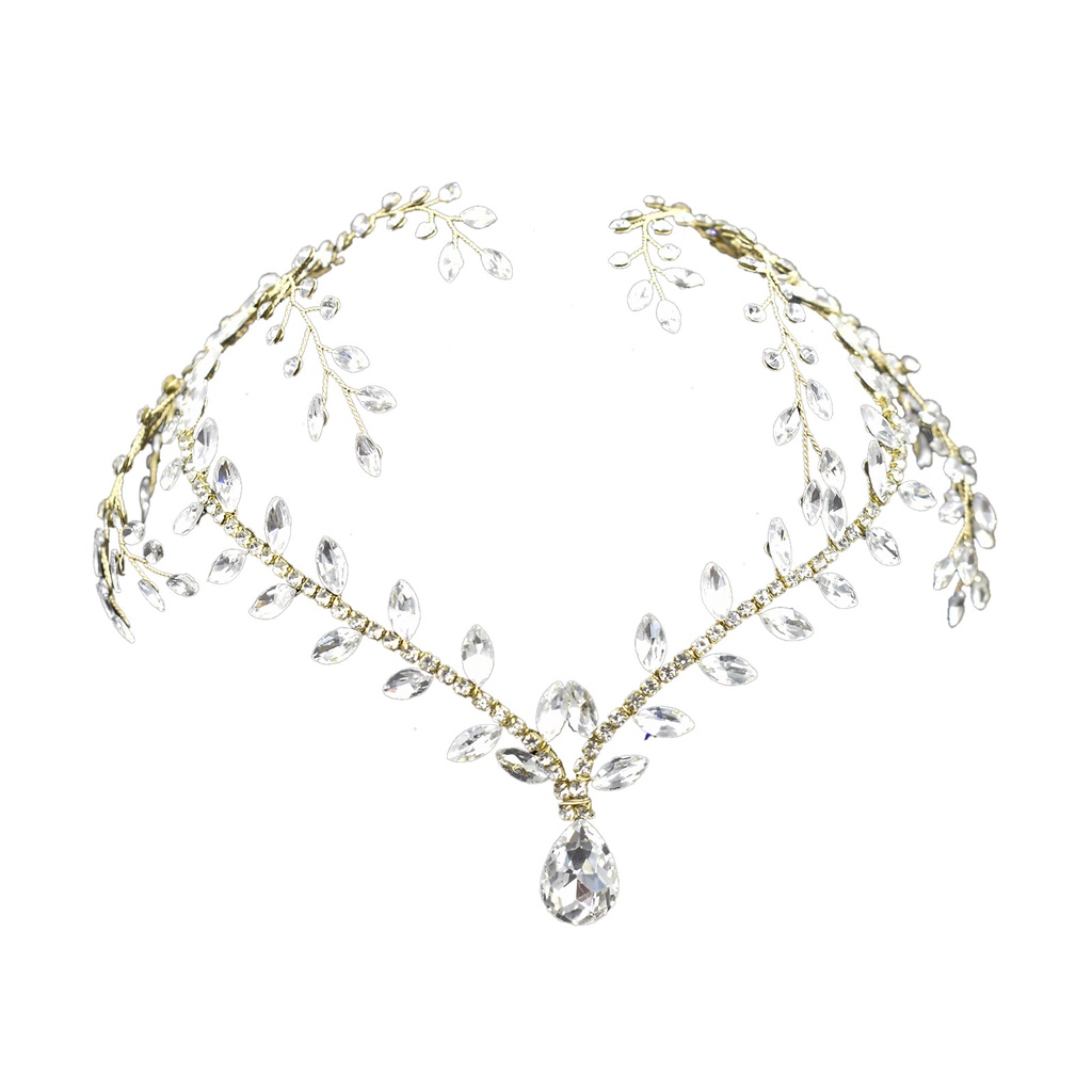 Băng Đô Cài Tóc Đính Đá Đơn Giản Thời Trang Cho Cô Dâu