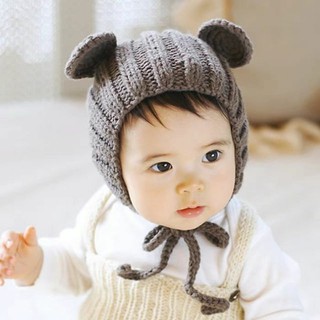 Mũ len tai gấu che tai ấm áp cho bé 3 tháng đến 3 tuổi