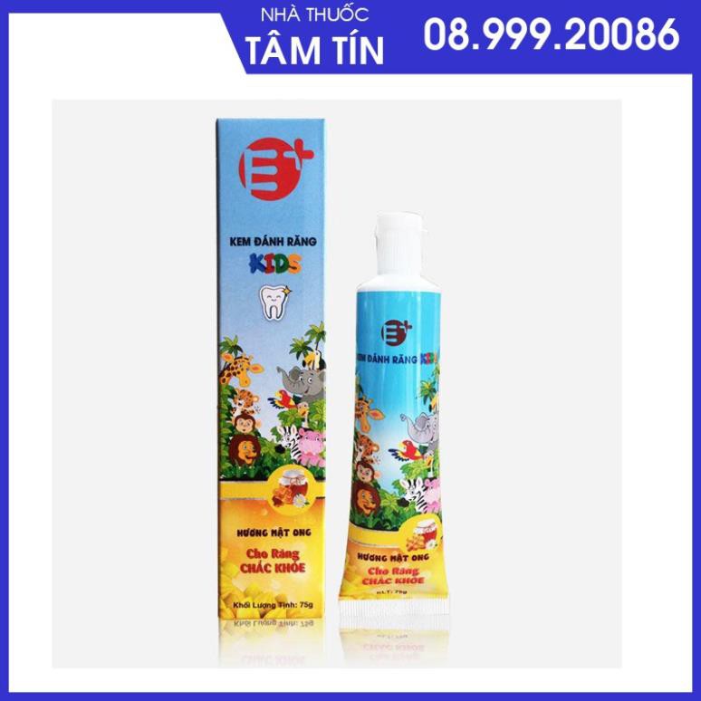 Kem đánh răng E+ Vị Ong - Vị Dâu - Kem đánh răng trẻ em KIDS E+ - Eross - Gấp đôi canxi và tooth patch kép
