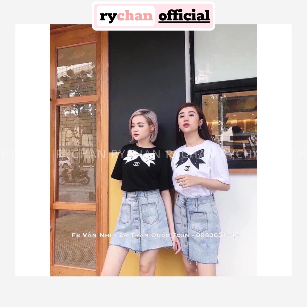 SE855 - Set Áo Thun Pull Nơ Mix Chân Váy Jean Đáng Yêu Set Đồ Đi Chơi Form Đẹp Set Dạo Phố