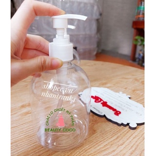 Chai xịt ấn giọt 500ml đựng nước rửa tay dầu dừa chai lọ chiết mỹ phẩm