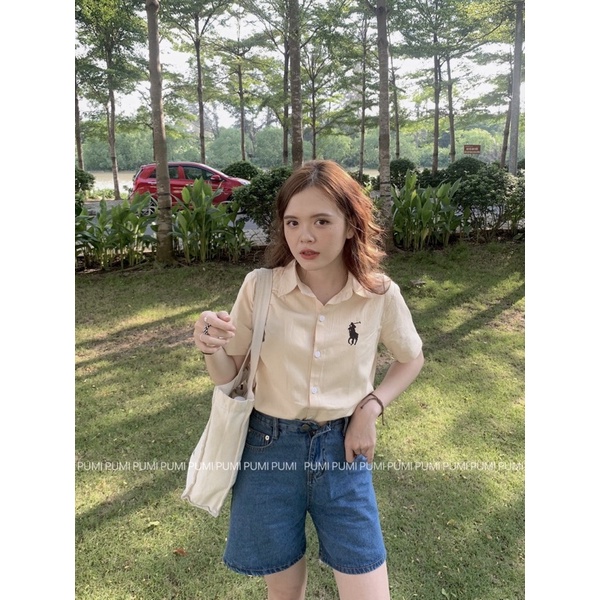 Quần short jean nữ lên form chuẩn đẹp lưng thun sau 3 size SML Pumi
