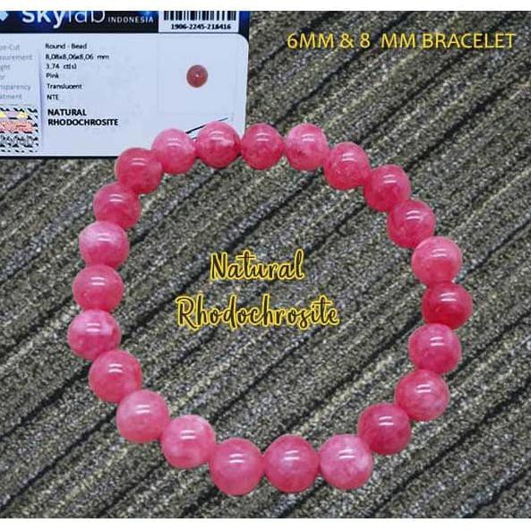 Vòng Tay Chuỗi Hạt Đá Rhodochrosite Tự Nhiên (gbp32)