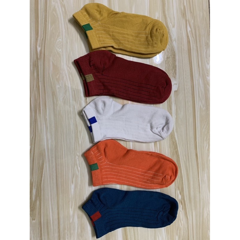 Set 5 đôi tất vớ gân cổ ngắn màu xinh vintage