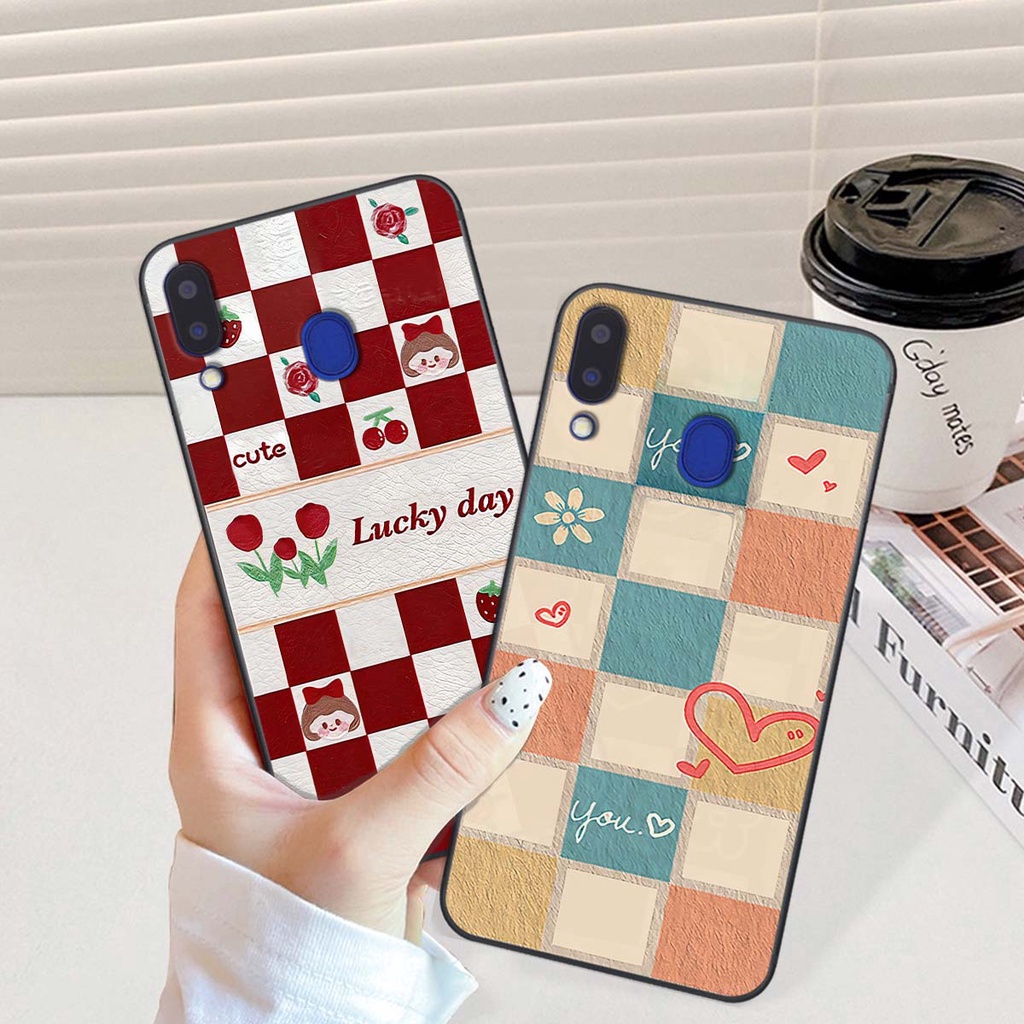 Ốp Samsung M20 / M30 caro trái tim cá tính, thời trang siêu đẹp, siêu phong cách