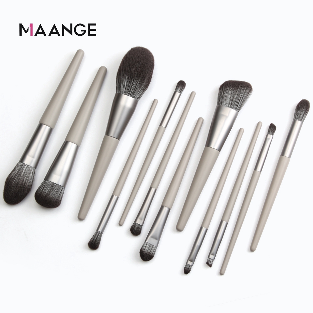 Set 12 Cọ Trang Điểm Maange Thân Màu Bạc Lông Siêu Mềm Mại