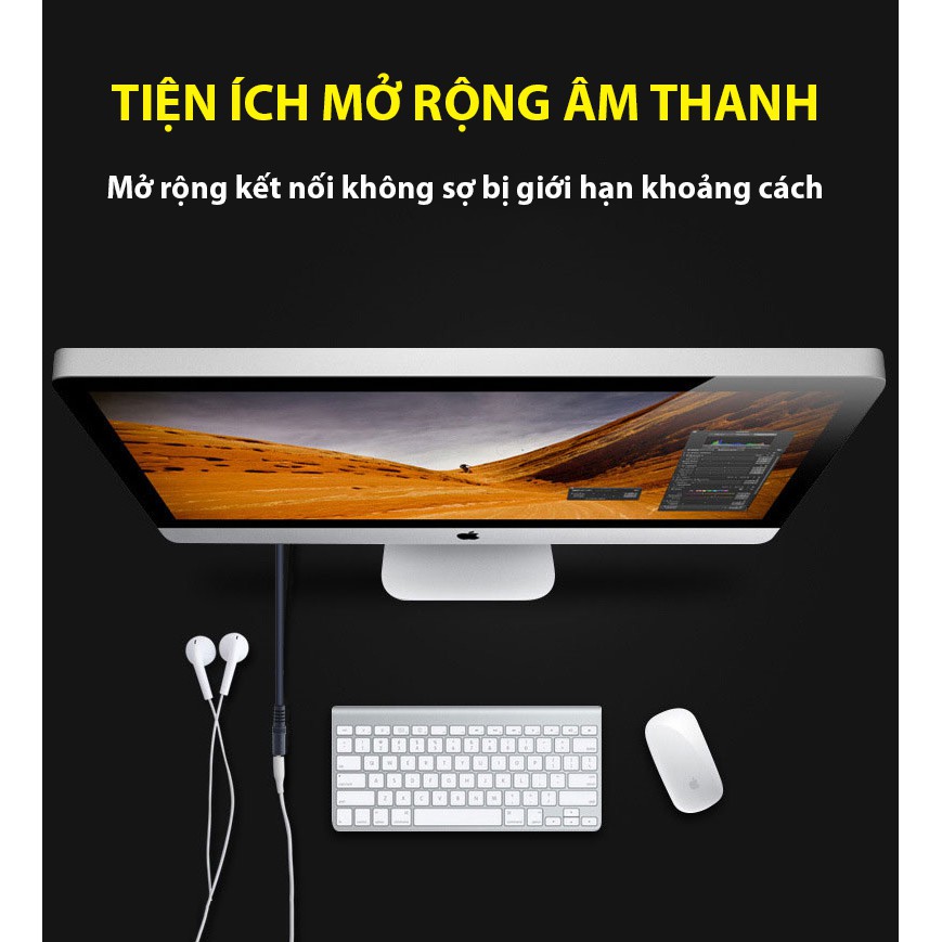 Dây tín hiệu đầu 3 li đực ra đầu 3 li cái JSJ 613 dài 1.8m đến 5m mạnh mẽ và bền khả năng chống nhiễu tốt