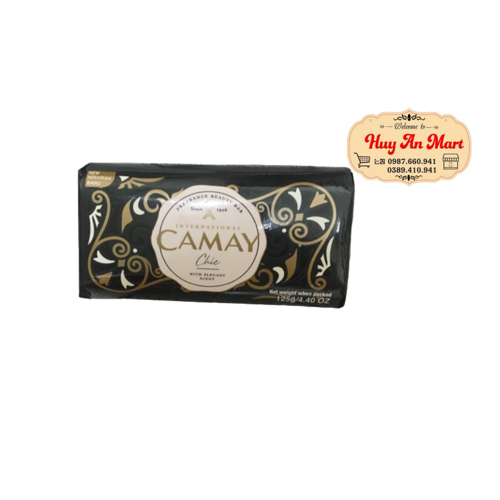 Xà bông tắm CAMAY hương nước hoa màu đen CHIC mẫu mới 125g