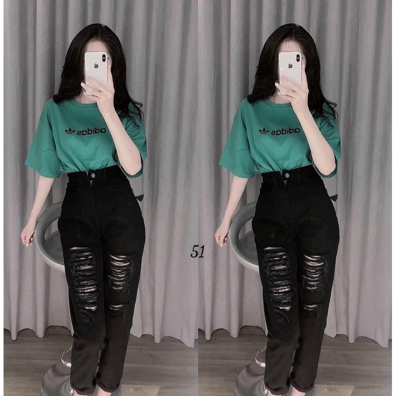 🔥Baggy Jeans Lưng Cao Rách Nhiều | BigBuy360 - bigbuy360.vn