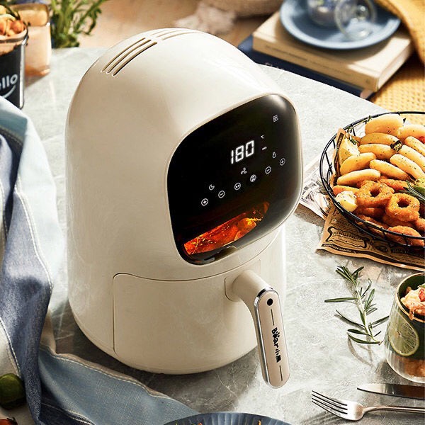 Nồi chiên không dầu mini chính hãng BEAR QZG-E12K5 màu trắng , chất liệu an toàn , đối lưu bh12 tháng