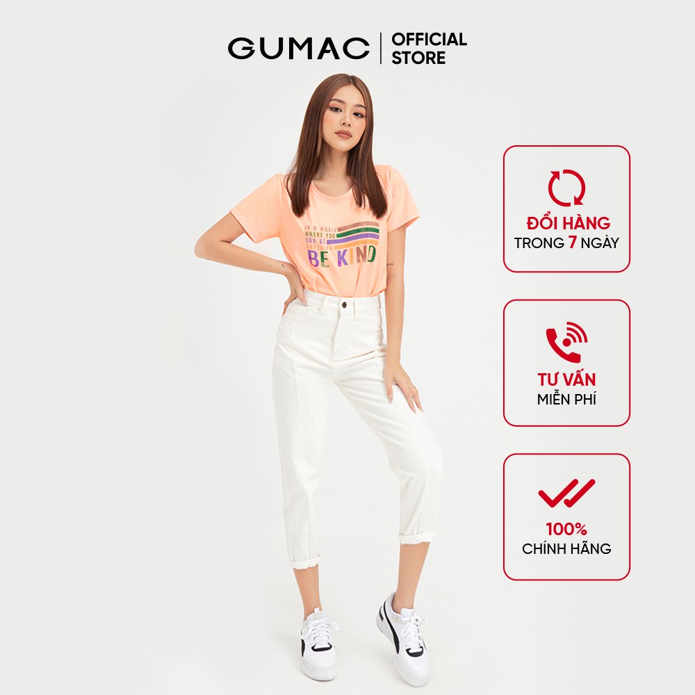 Áo thun nữ in Be Kind GUMAC thiết kế basic trẻ trung ATB456