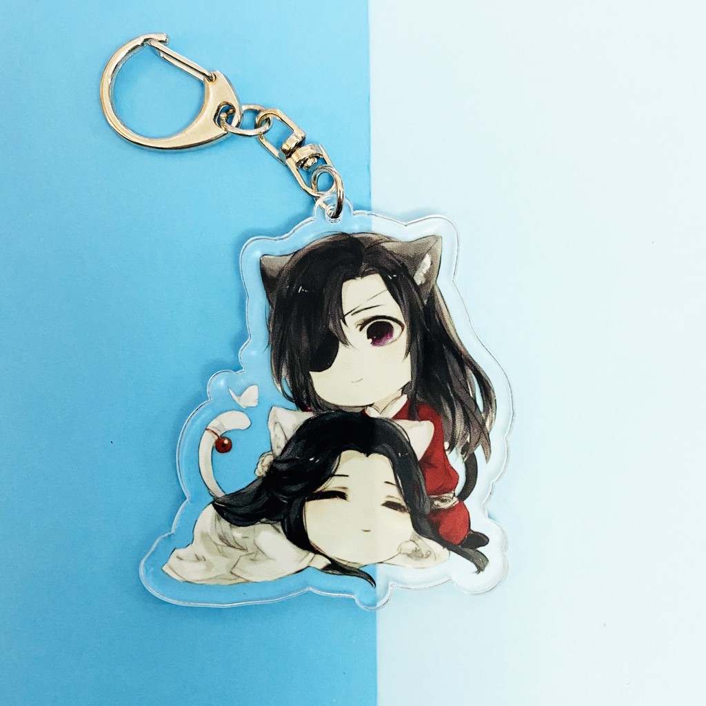 ( Mica trong acrylic ) Móc khóa Thiên Quan Tứ Phúc ver couple quà tặng xinh xắn dễ thương in hình anime chibi