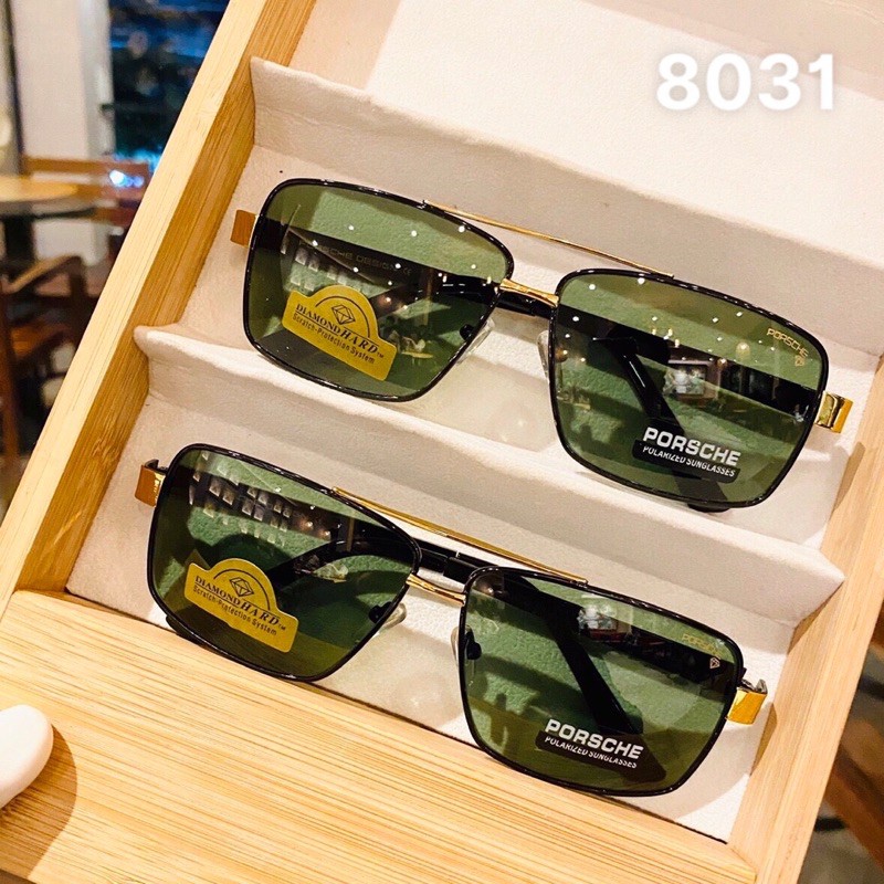 Mắt Kính Mát Thời Trang Nam 8031 Thuỷ Tinh,8712 Đổi Màu,8712 Phân Cực Polarized Chống Tia UV,Dáng Kính Hình Chữ Nhật