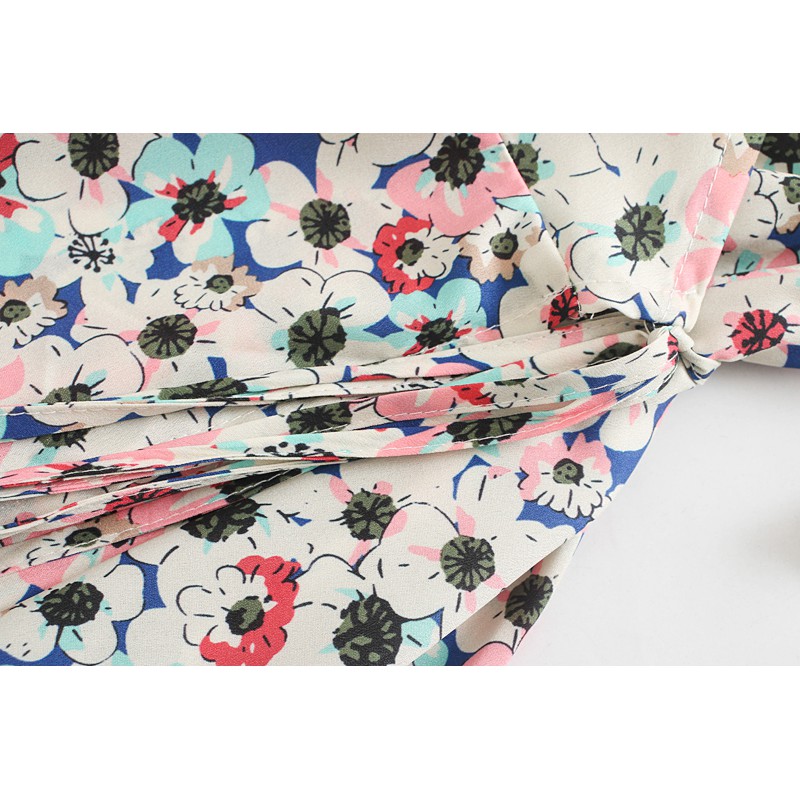 Zara Morocco full tag - Đầm Zara hoa màu sắc vạt chéo dáng dài DH10VCDG62N8