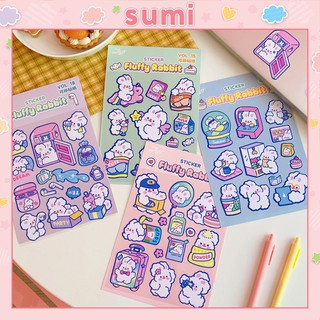 Sticker dán sổ cute rabbit dùng trang trí laptop, đồ trang trí học tập - Sumi