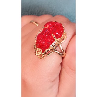 NHẪN TỲ HƯU PHONG THỦY RUBY VÀNG