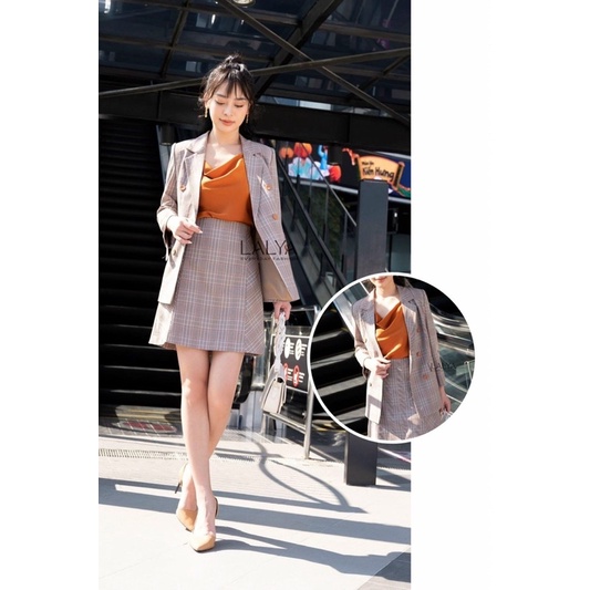 Vải đẹp TUYTSI kẻ may váy vest quần công sở