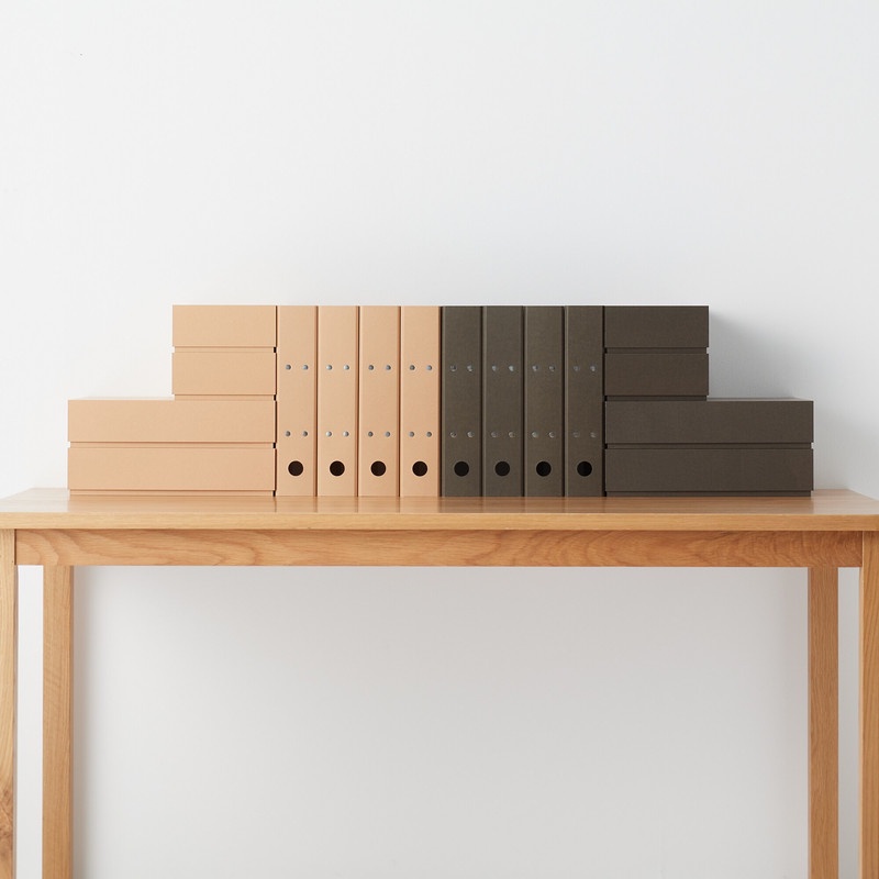 Muji Bìa Còng A4 Bo Góc - Xám Đậm, 2 Lỗ