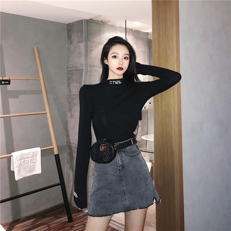 ÁO GIỮ NHIỆT  TRƠN DÀI TAY - ÁO CỔ LỌ THÊU CHỮ QUẢNG CHÂU DÀI TAY COTTON freesize dưới 55kg | BigBuy360 - bigbuy360.vn