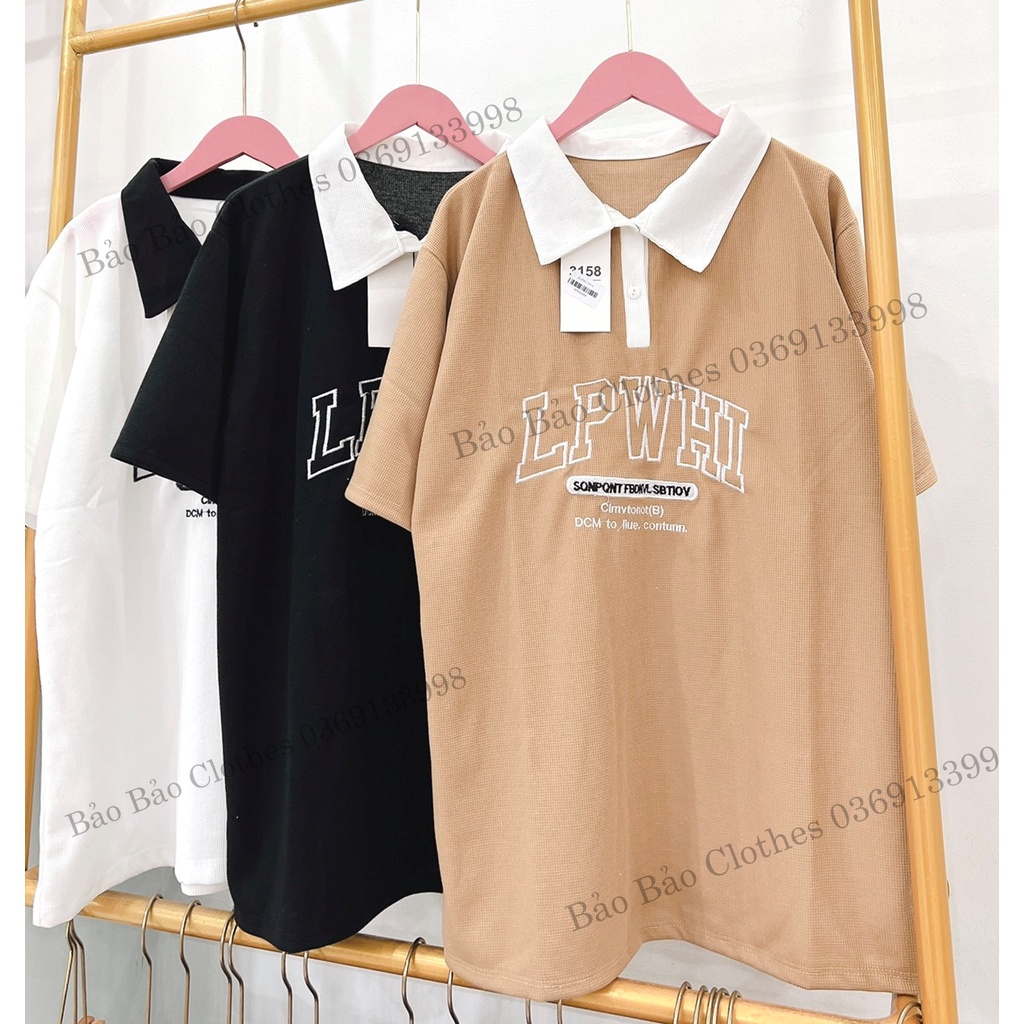 Áo Thun Polo Nam Nữ  Form Rộng PLWHI Vải Dày Mịn Thoáng Mát Thiết Kế Thời Trang Kiểu Dáng Năng Động
