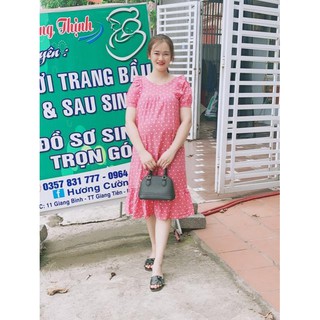 Đầm bầu lụa giấy siêu nhẹ siêu mát