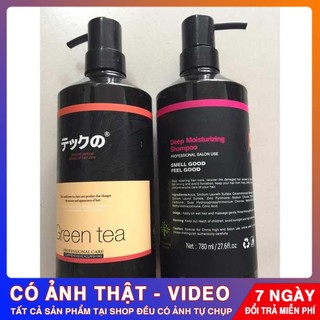 HÀNG CHUẨN Bộ Dầu Gội + Xả Siêu Mềm Mượt Green Tea - Nhật Bản 780ml/Chai .